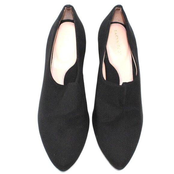 Taryn Rose Womens Sz 9.5 Yvonne Black Pumps Stacked Wedge Slip On 3" High Heels - Picture 7 of 12